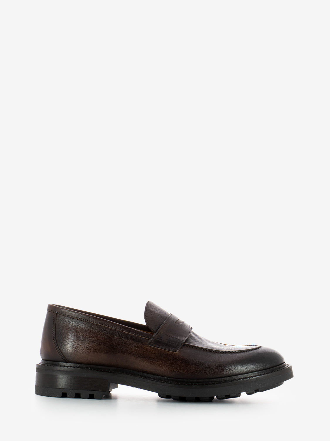 Moccasins in dark brown leather