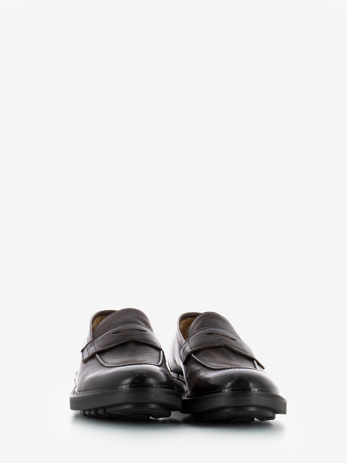 Moccasins in dark brown leather