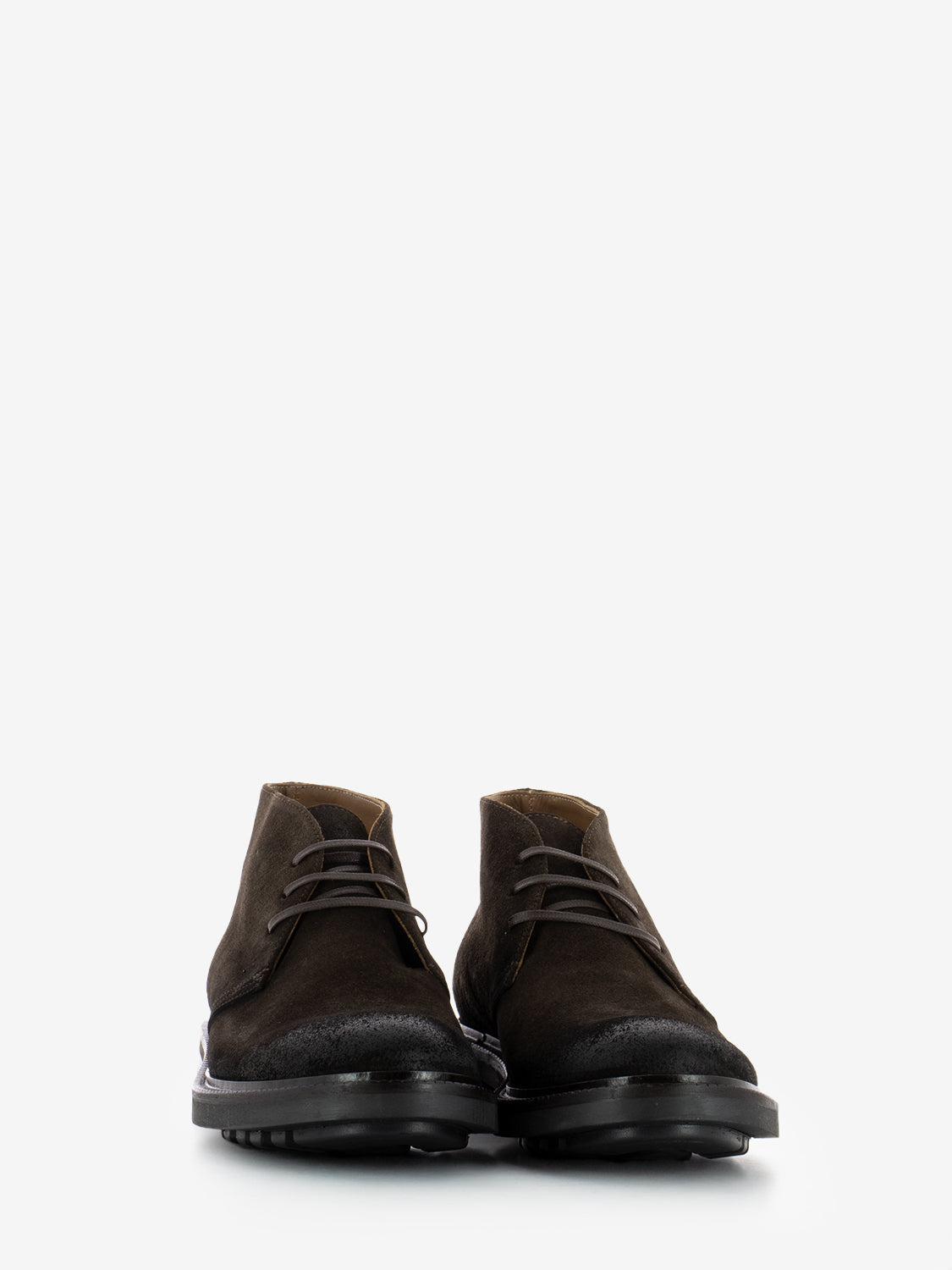 Dark brown suede ankle boots