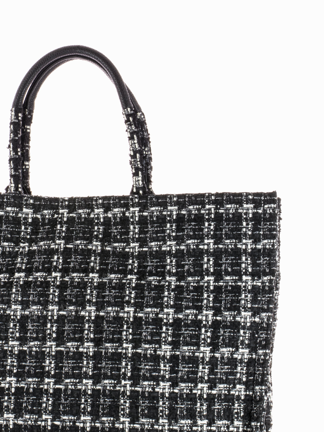 Greenwich white / black medium shopper