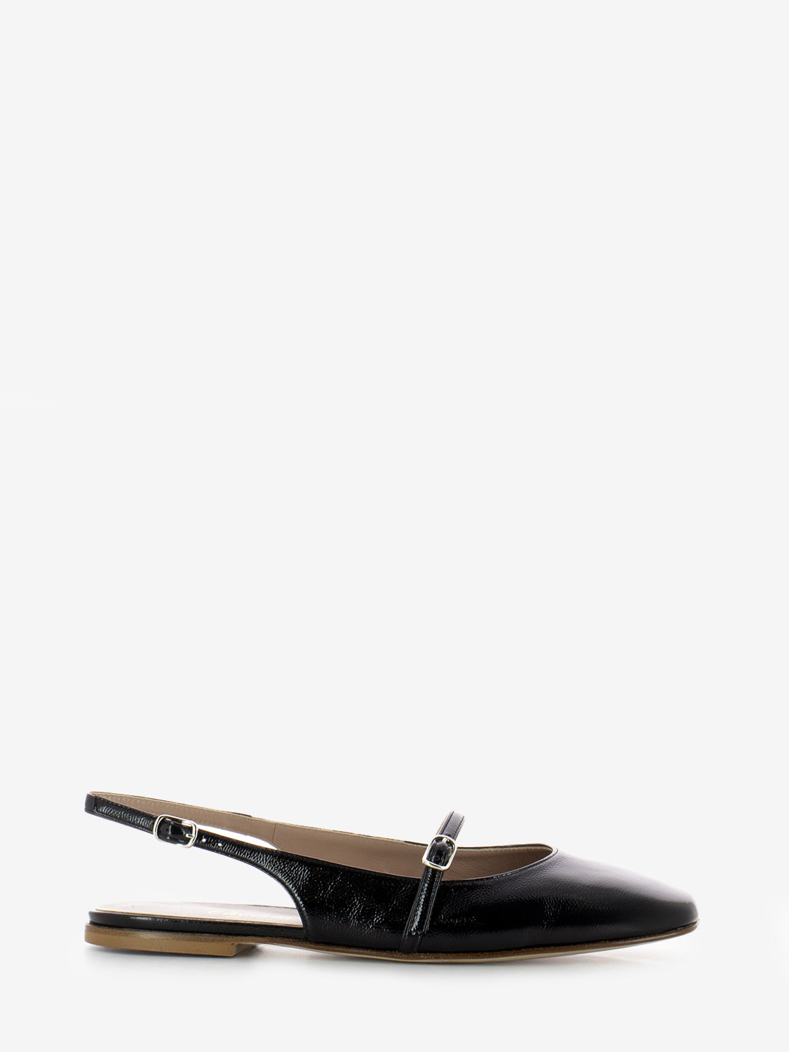 Slingback Ester a punta quadrata nera