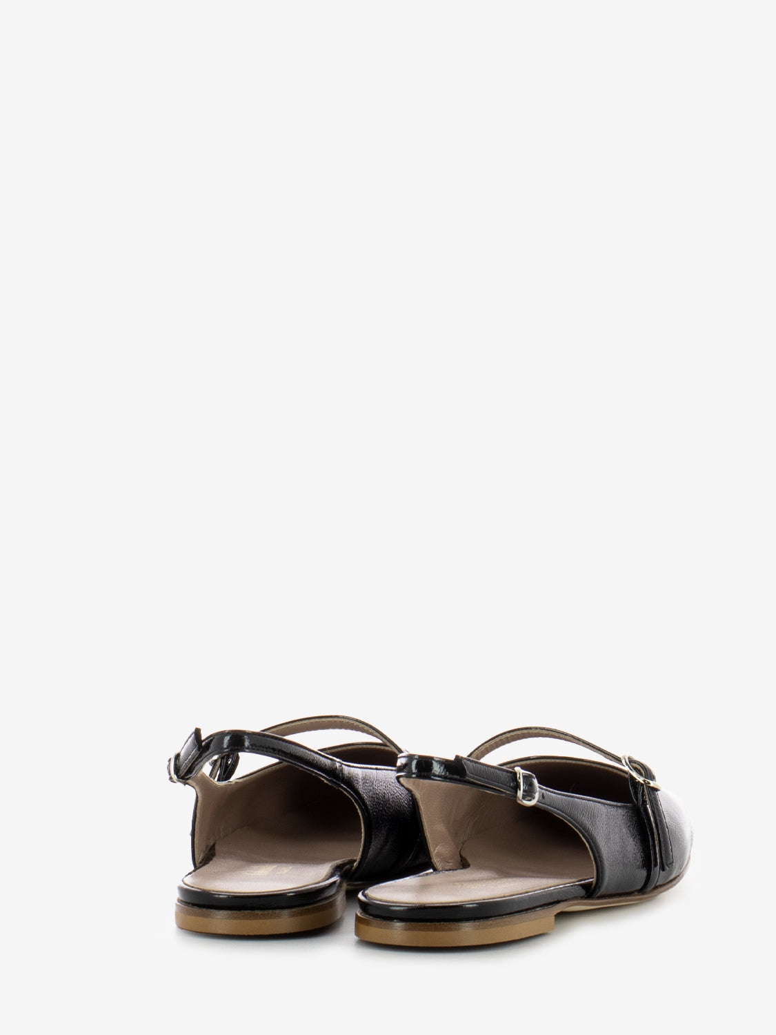 Slingback Ester a punta quadrata nera