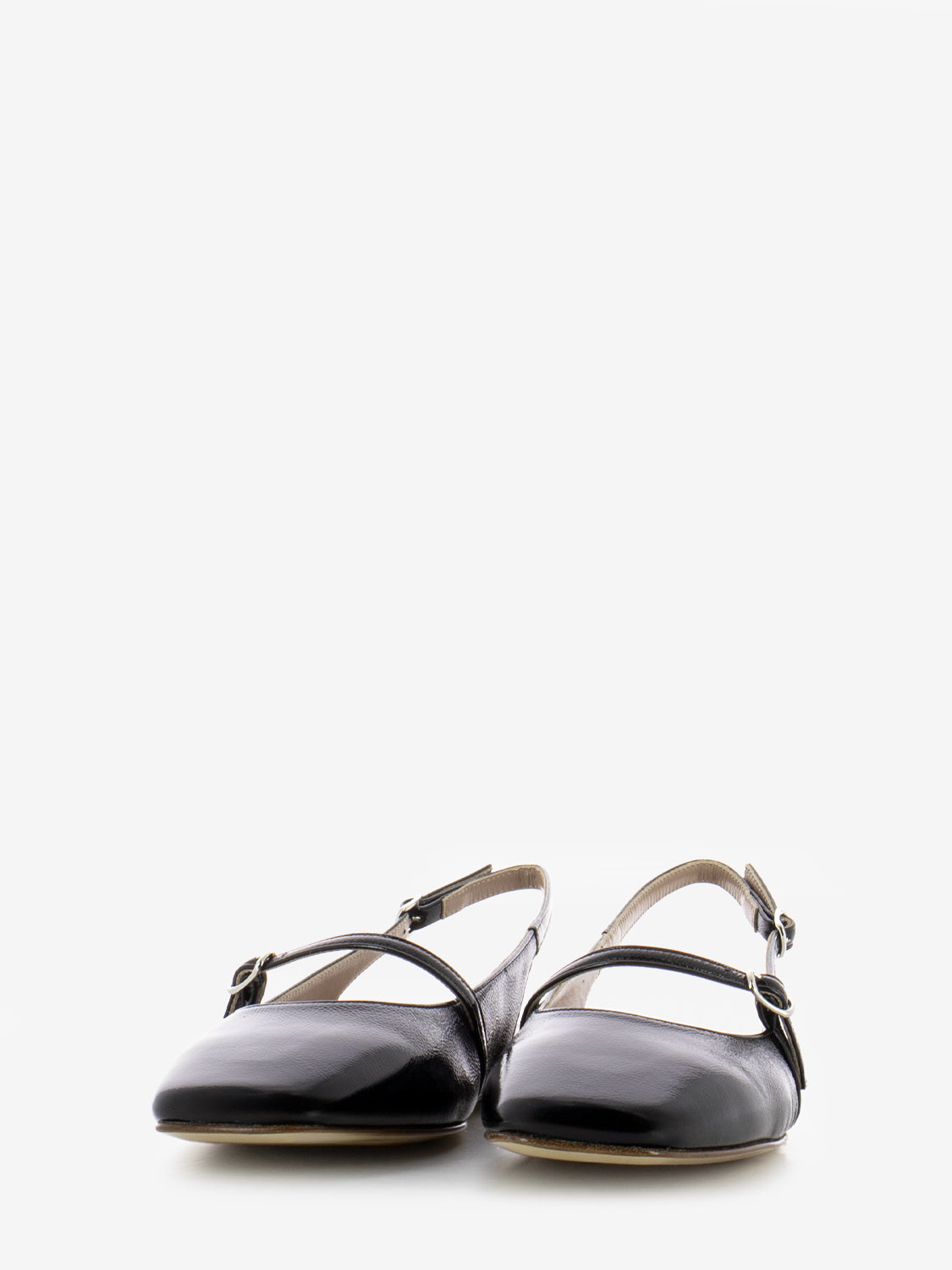 Slingback Ester a punta quadrata nera