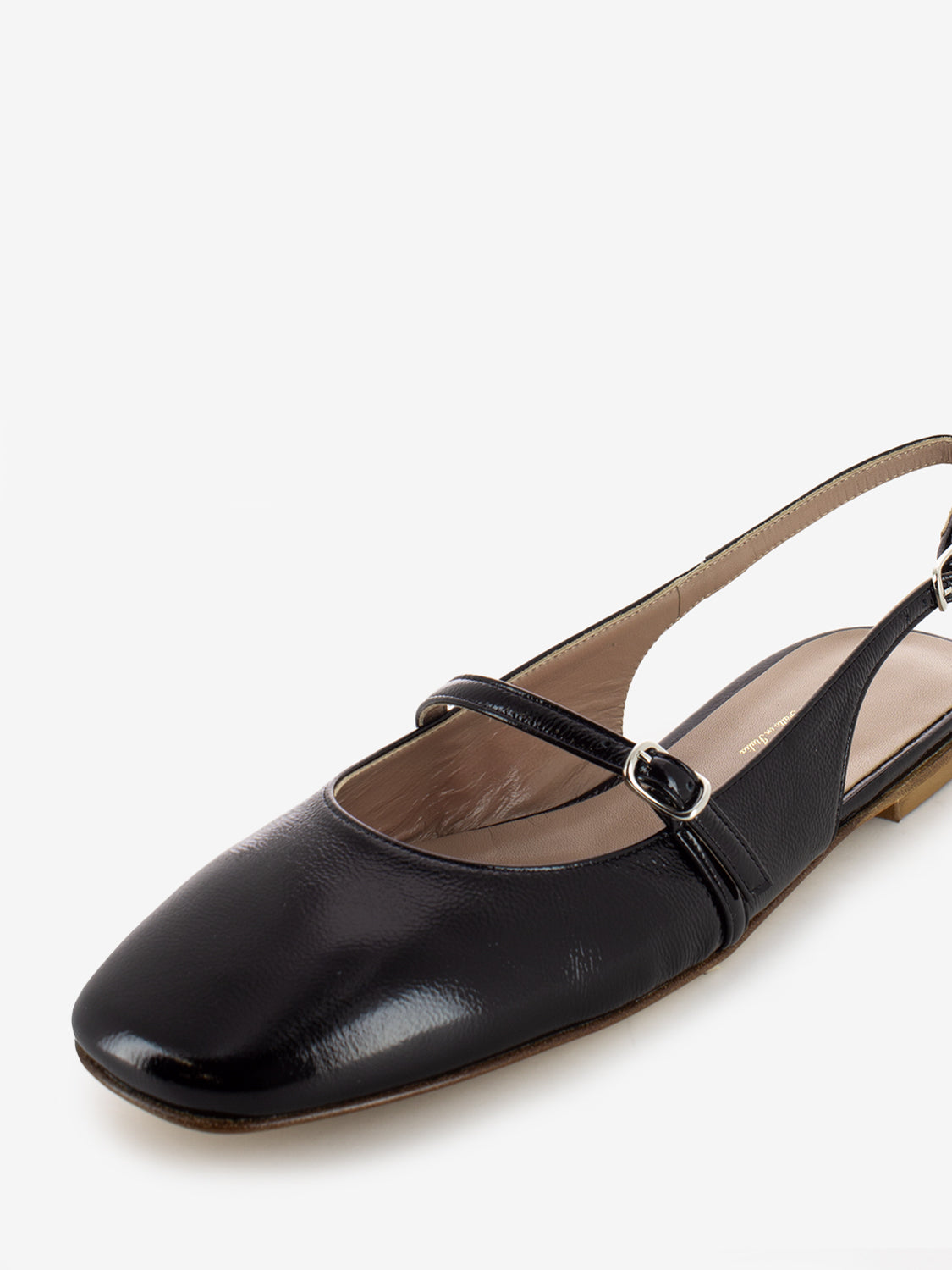 Slingback Ester a punta quadrata nera