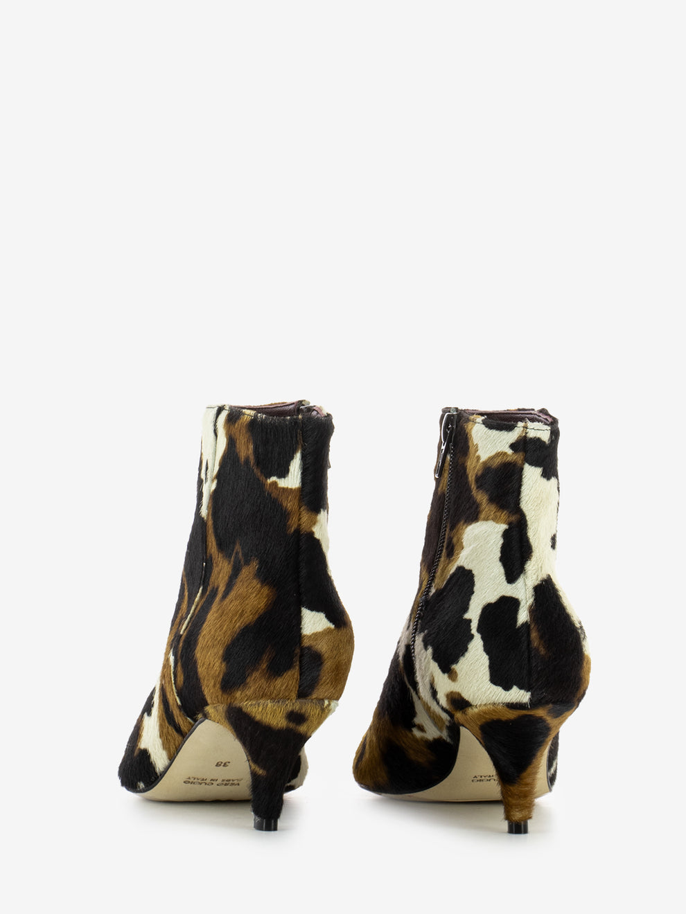 Elsa brown cow pony ankle boots