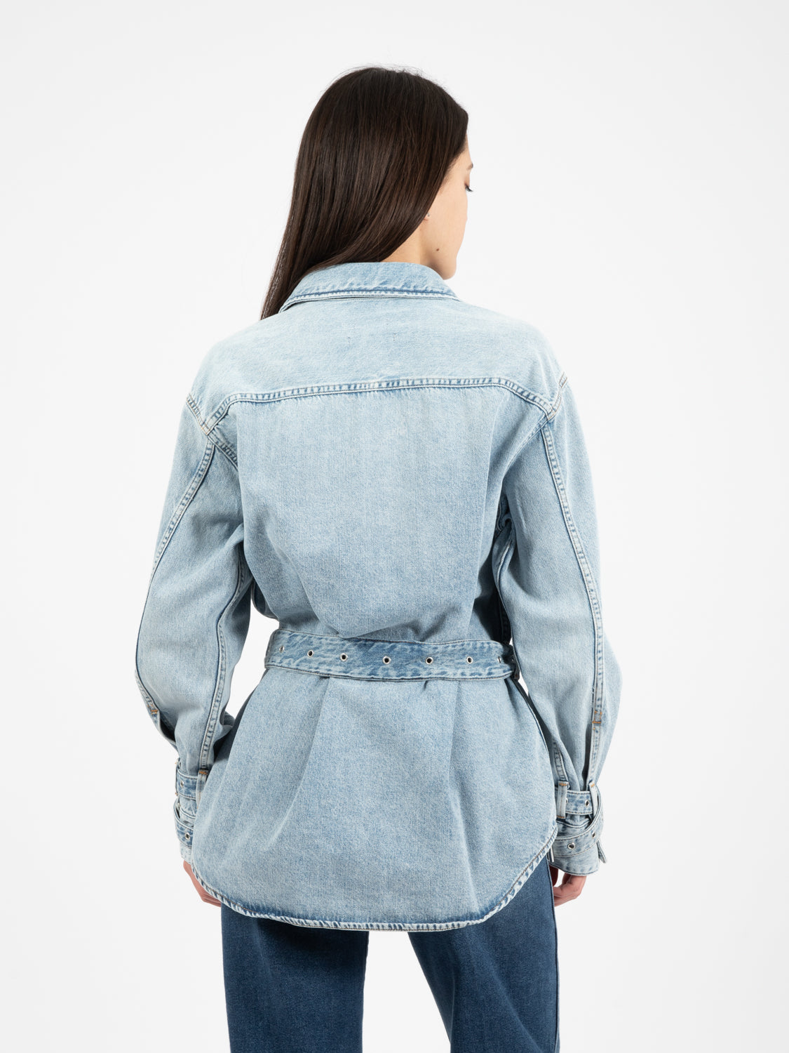 Belted overshirt unwind light blue
