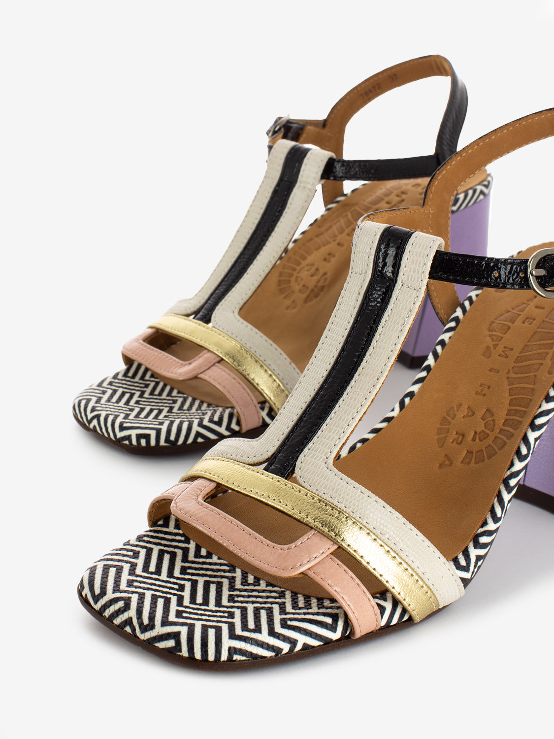 Sandali con tacco Piyata multicolor