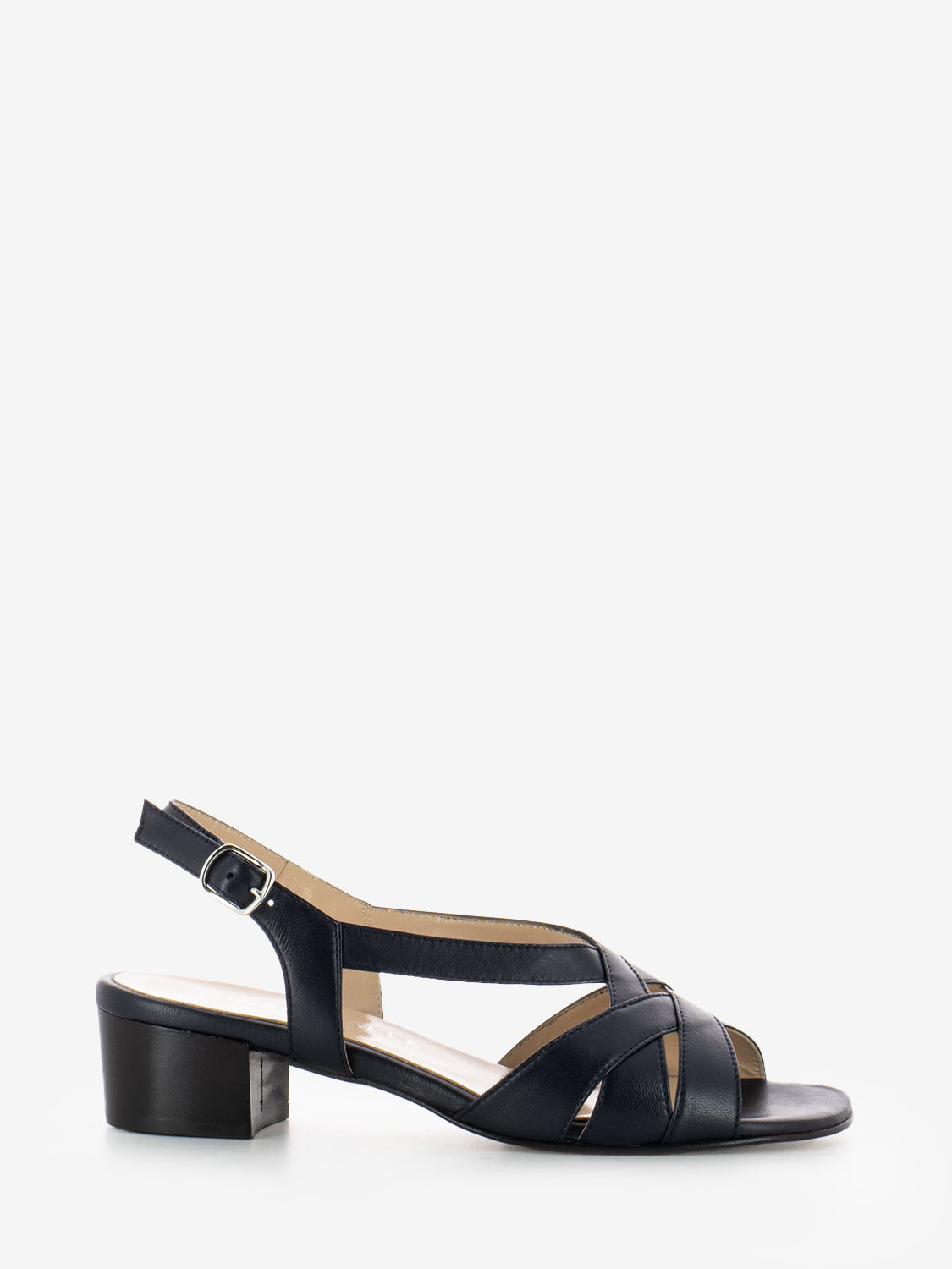 Sandali in pelle laminata blu