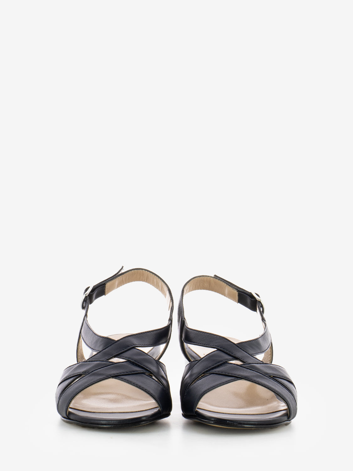 Sandali in pelle laminata blu