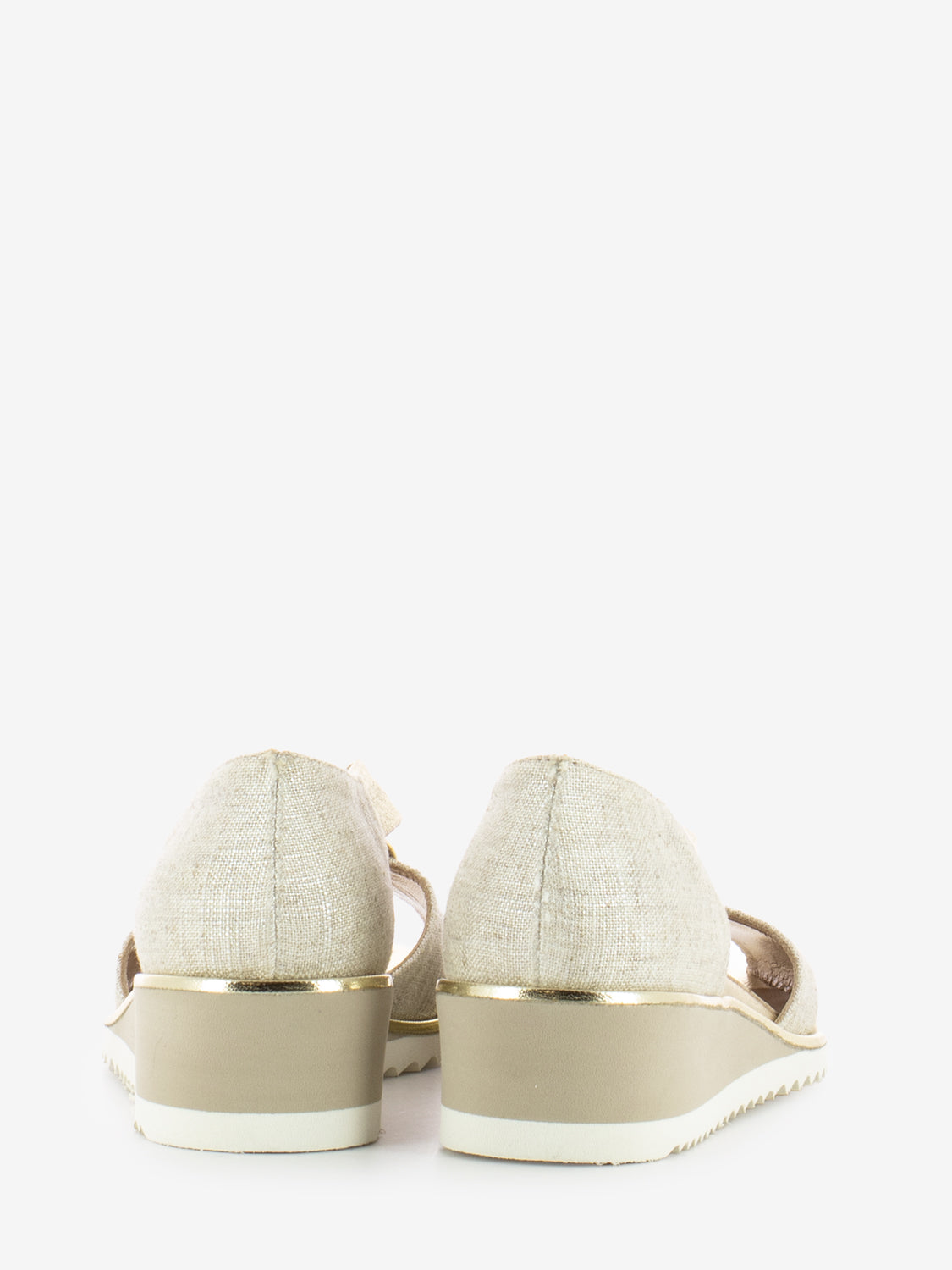 Sandali Manila in tessuto laminato oro