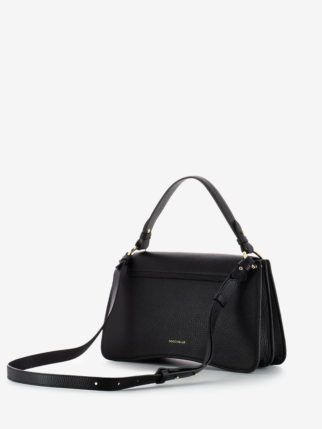 Borsa a mano in pelle martellata noir
