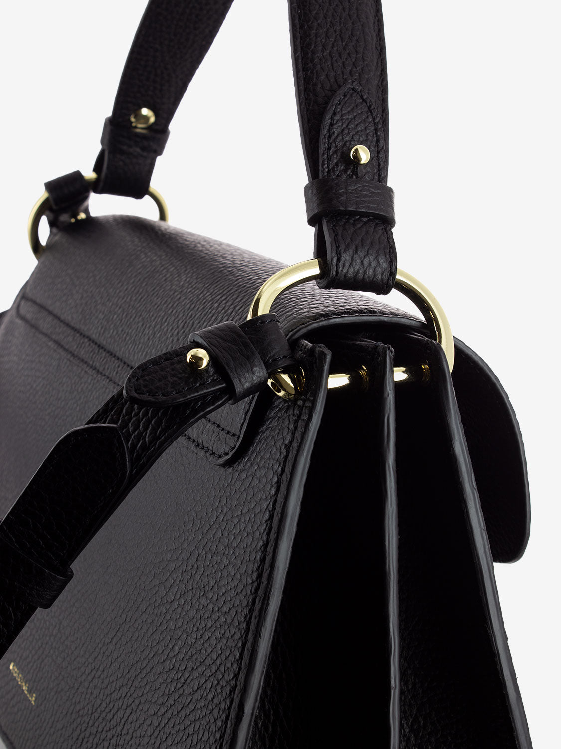 Borsa a mano in pelle martellata noir