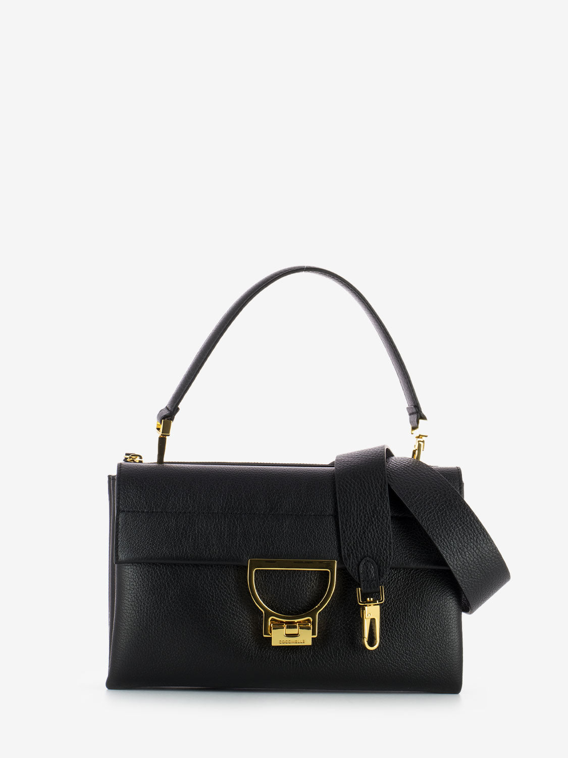 Borsa a spalla grained leather noir