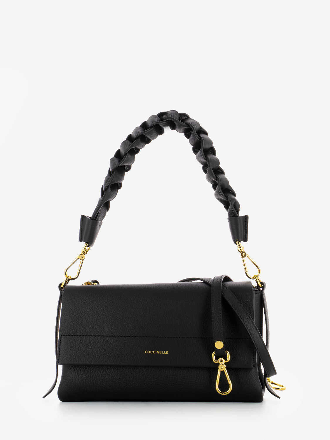 Coccinelle Borsa a spalla in pelle martellata nera STIMM