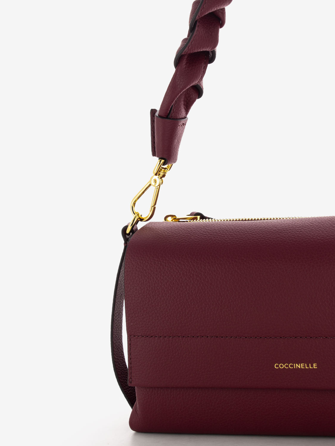 Borsa a spalla in pelle martellata ribes / prune