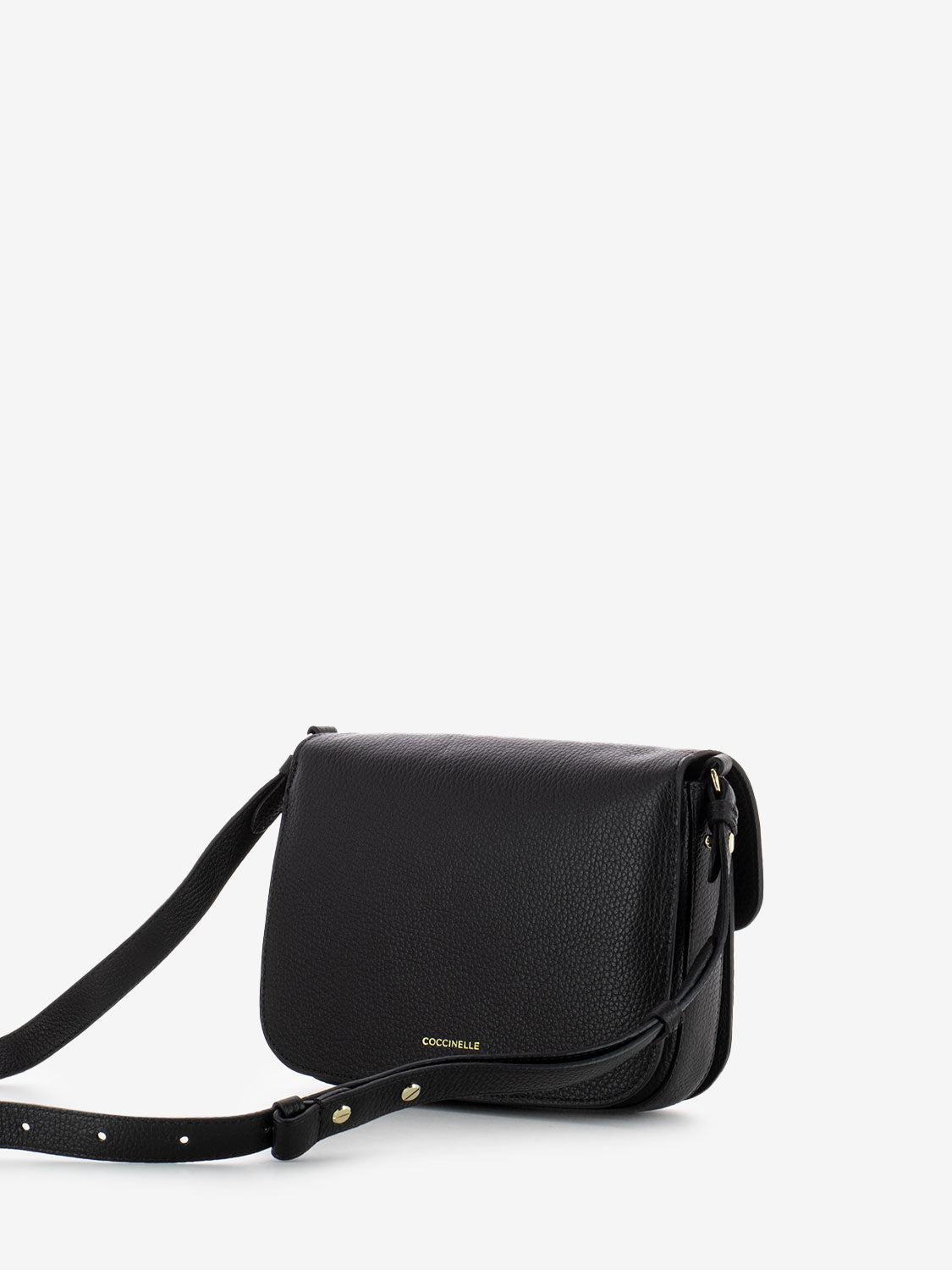 Borsa a tracolla in pelle martellata noir