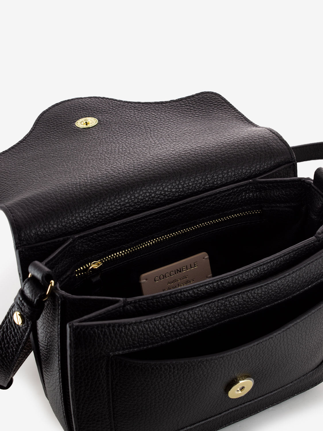 Borsa a tracolla in pelle martellata noir
