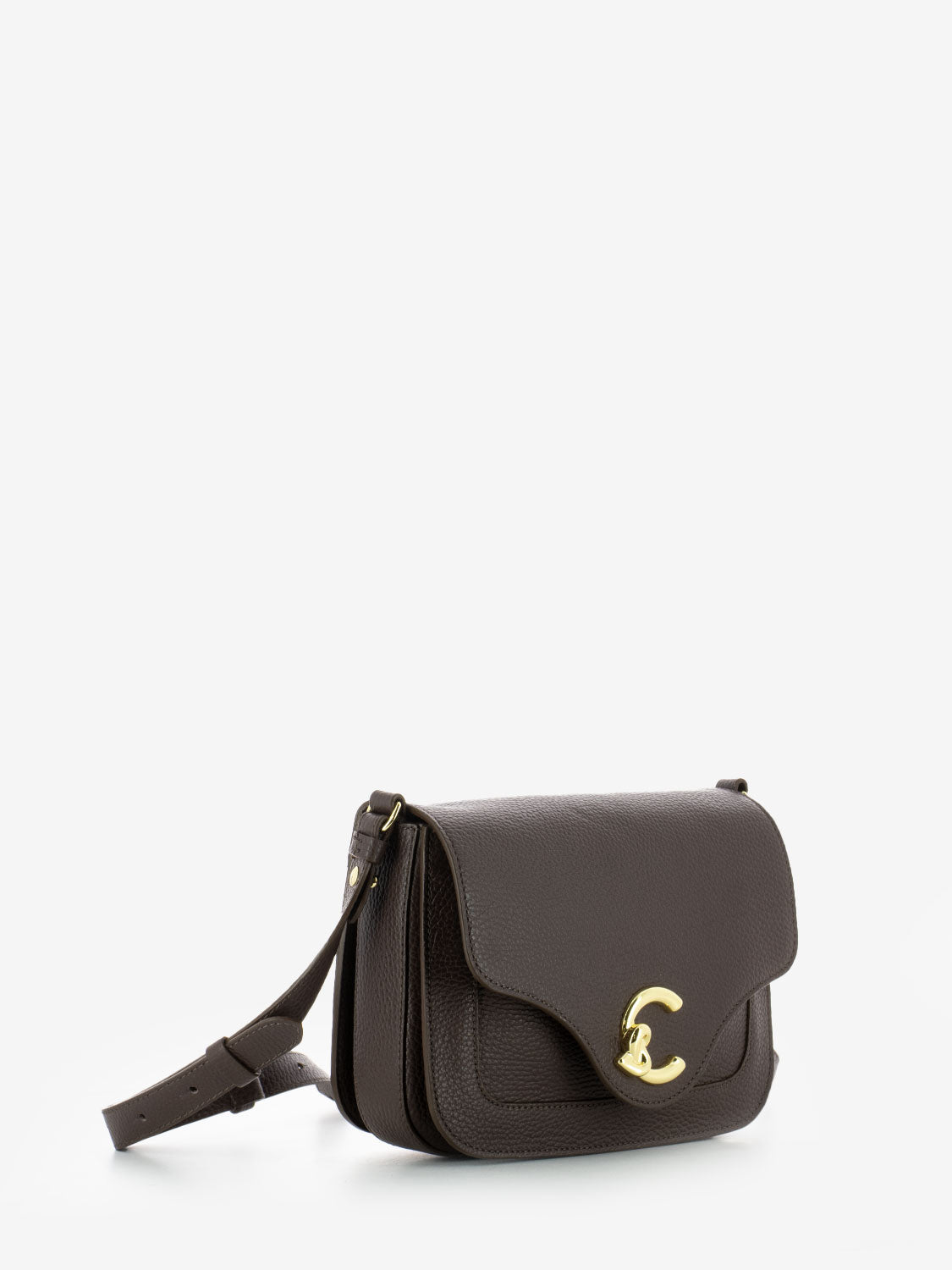 Borsa a tracolla small in pelle brunette