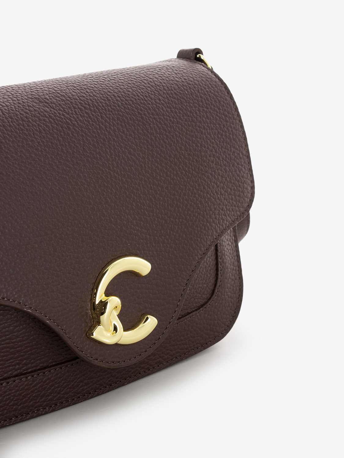 Borsa a tracolla small in pelle brunette