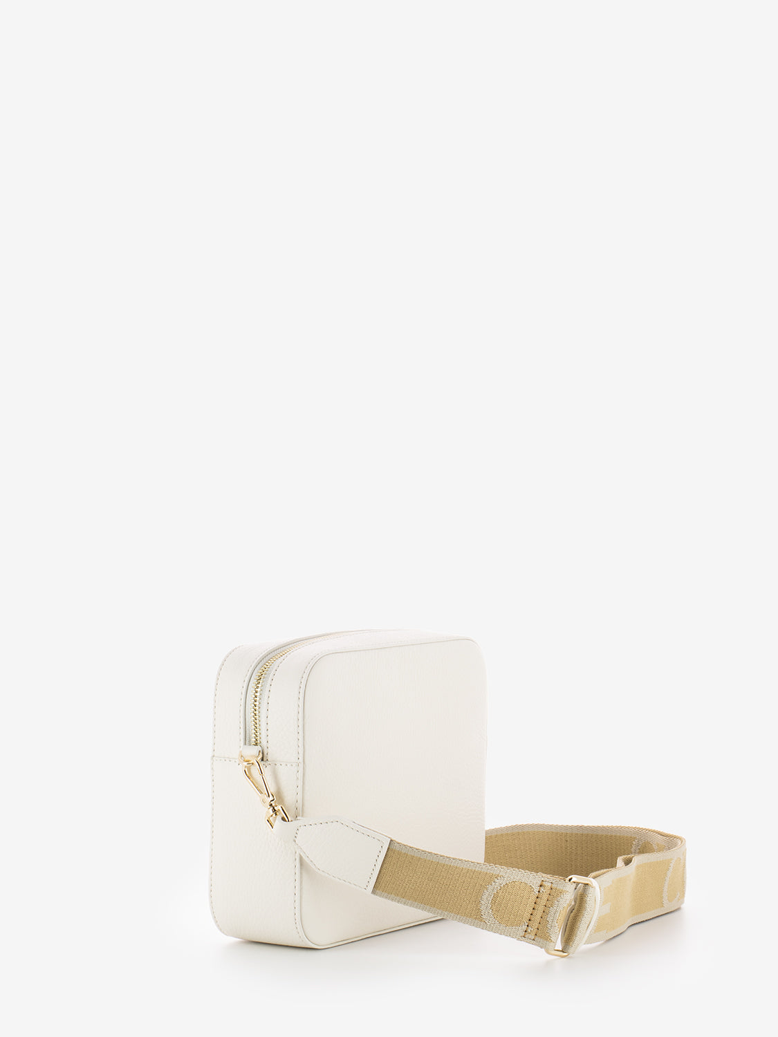 Borsa a tracolla Tebe grained leather coconut milk