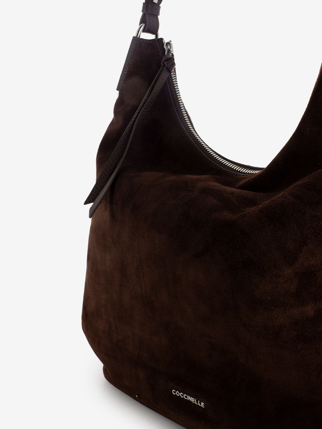 Borsa hobo Rebekka in suede brunette