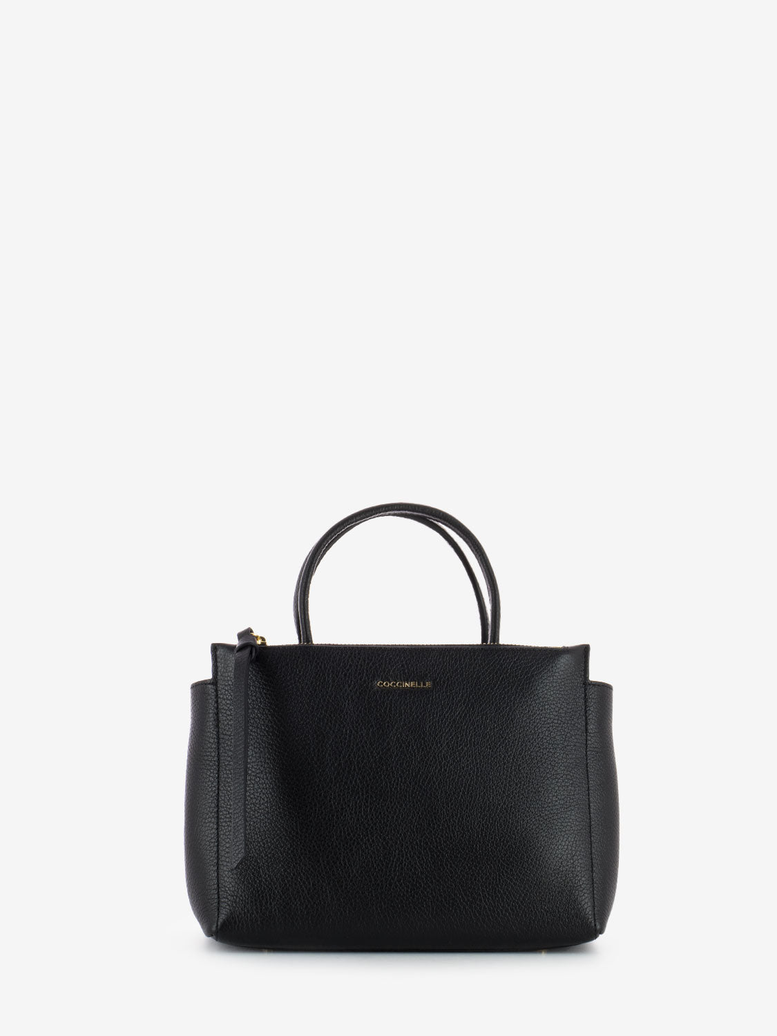 Borsa piccola rigida a mano grained leather noir