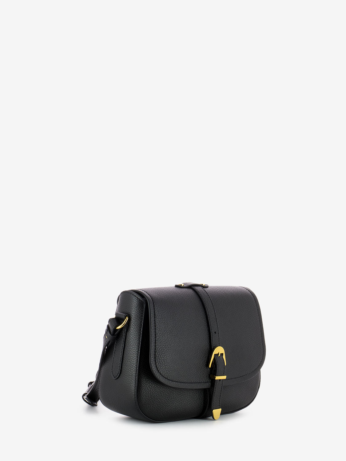 Borsa tracolla in pelle con fibbia nera