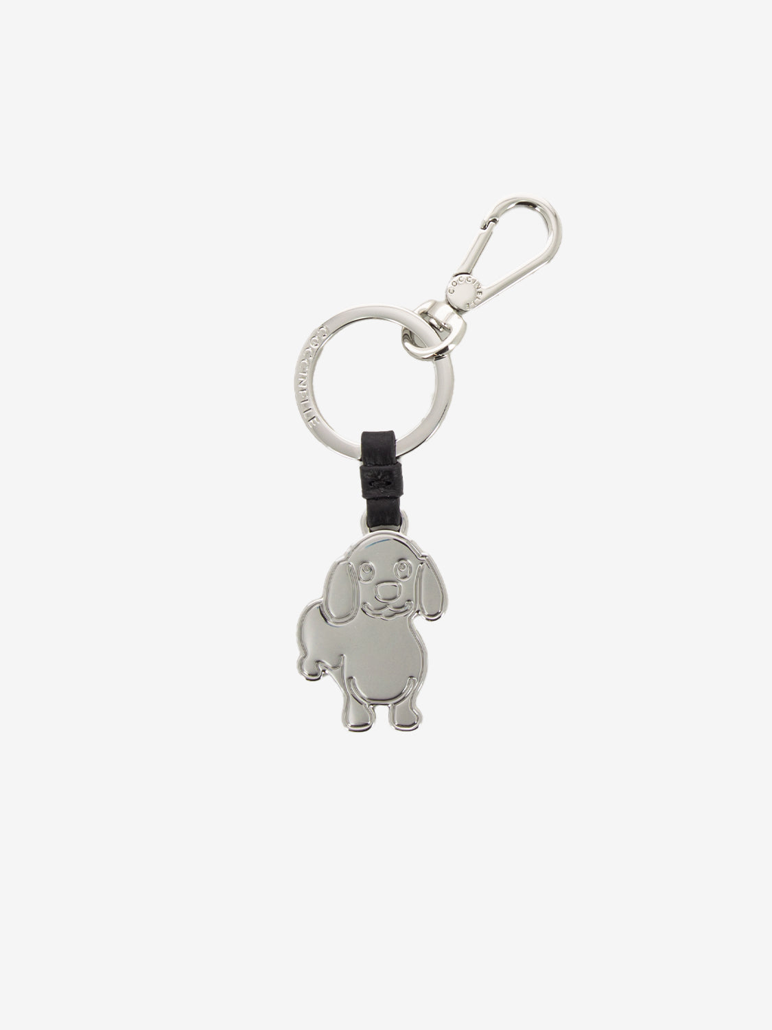 Charm metal dog grain leather noir
