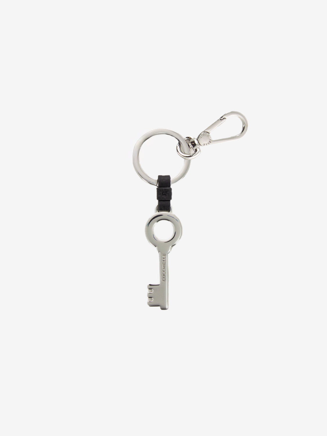 Charm metal key grain leather noir