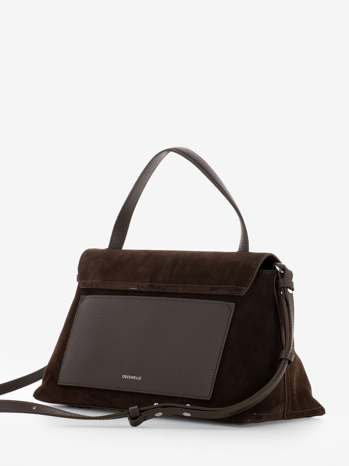 Handbag Nikla suede / leather grained brunette