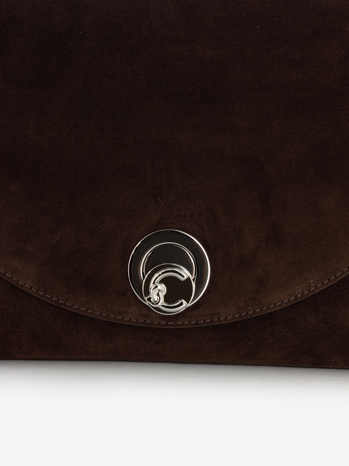 Handbag Nikla suede / leather grained brunette