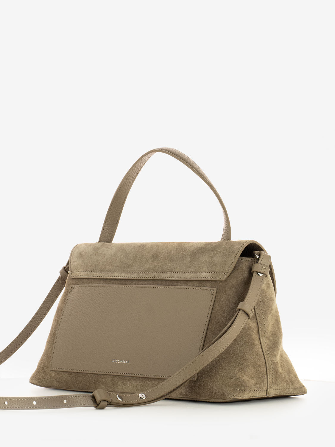 Handbag Nikla suede / leather grained warm taupe