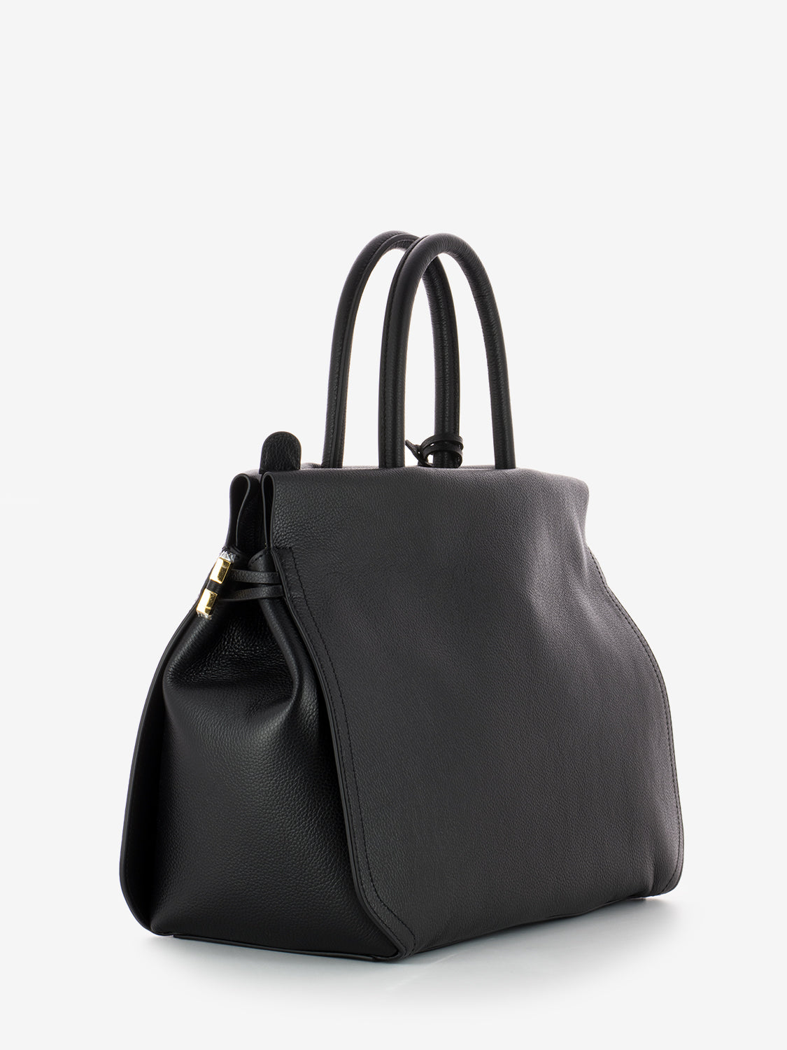 Handbag pelle bottalata nera