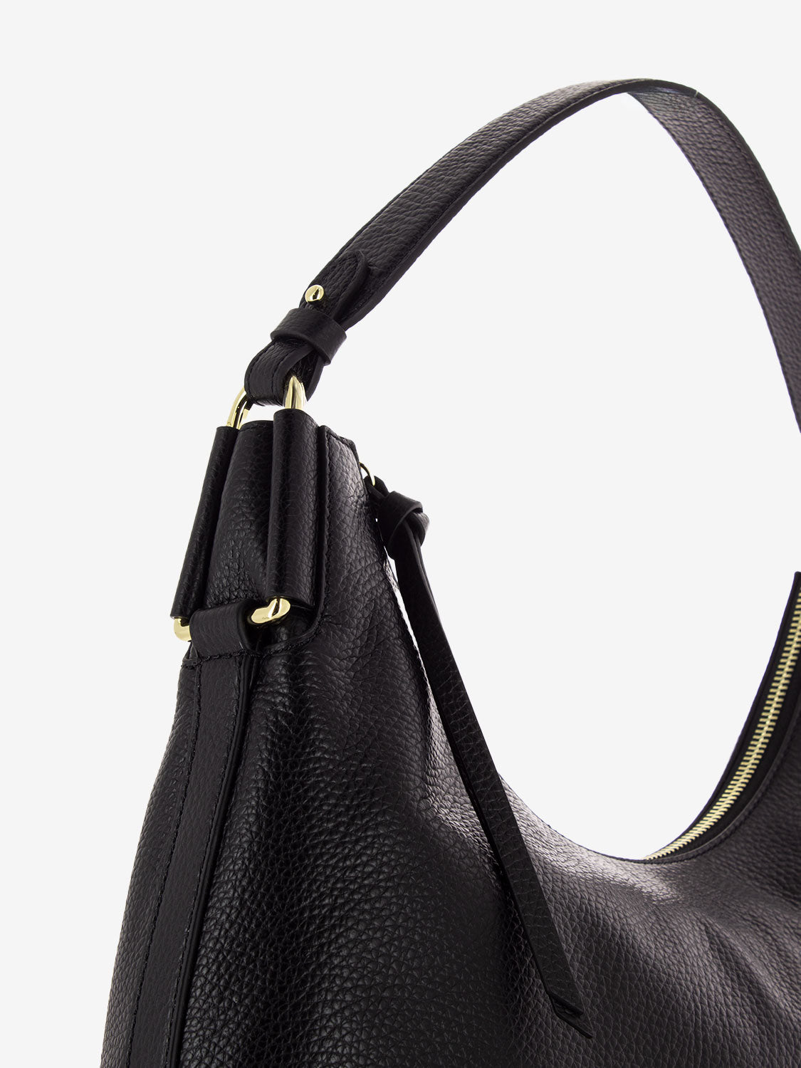 Handbag Rebekka grained leather noir