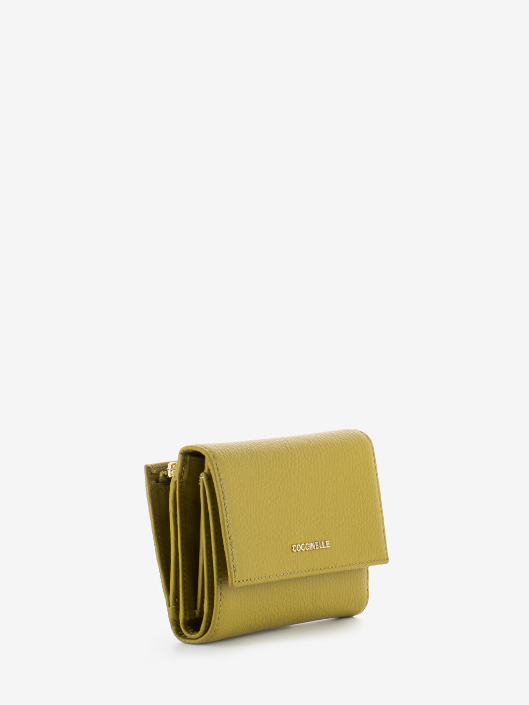 Grained leather wallet citronella