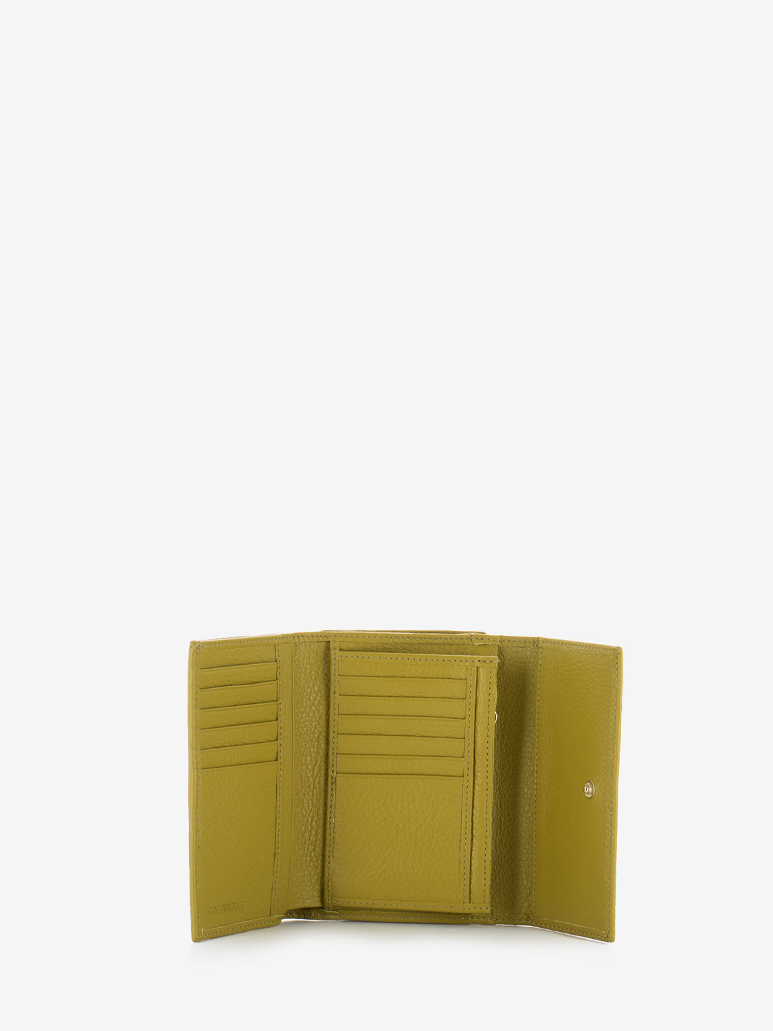 Grained leather wallet citronella