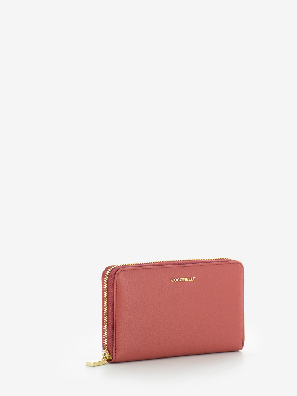 Portafoglio grained leather cranberry