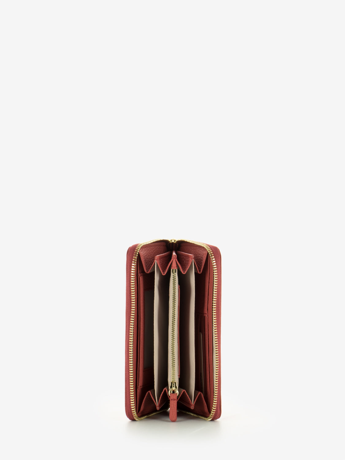 Portafoglio grained leather cranberry