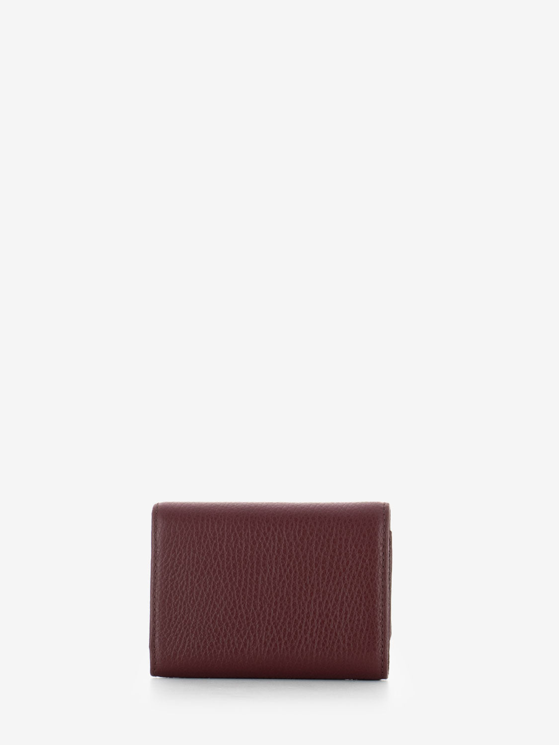 Grained leather wallet in currant