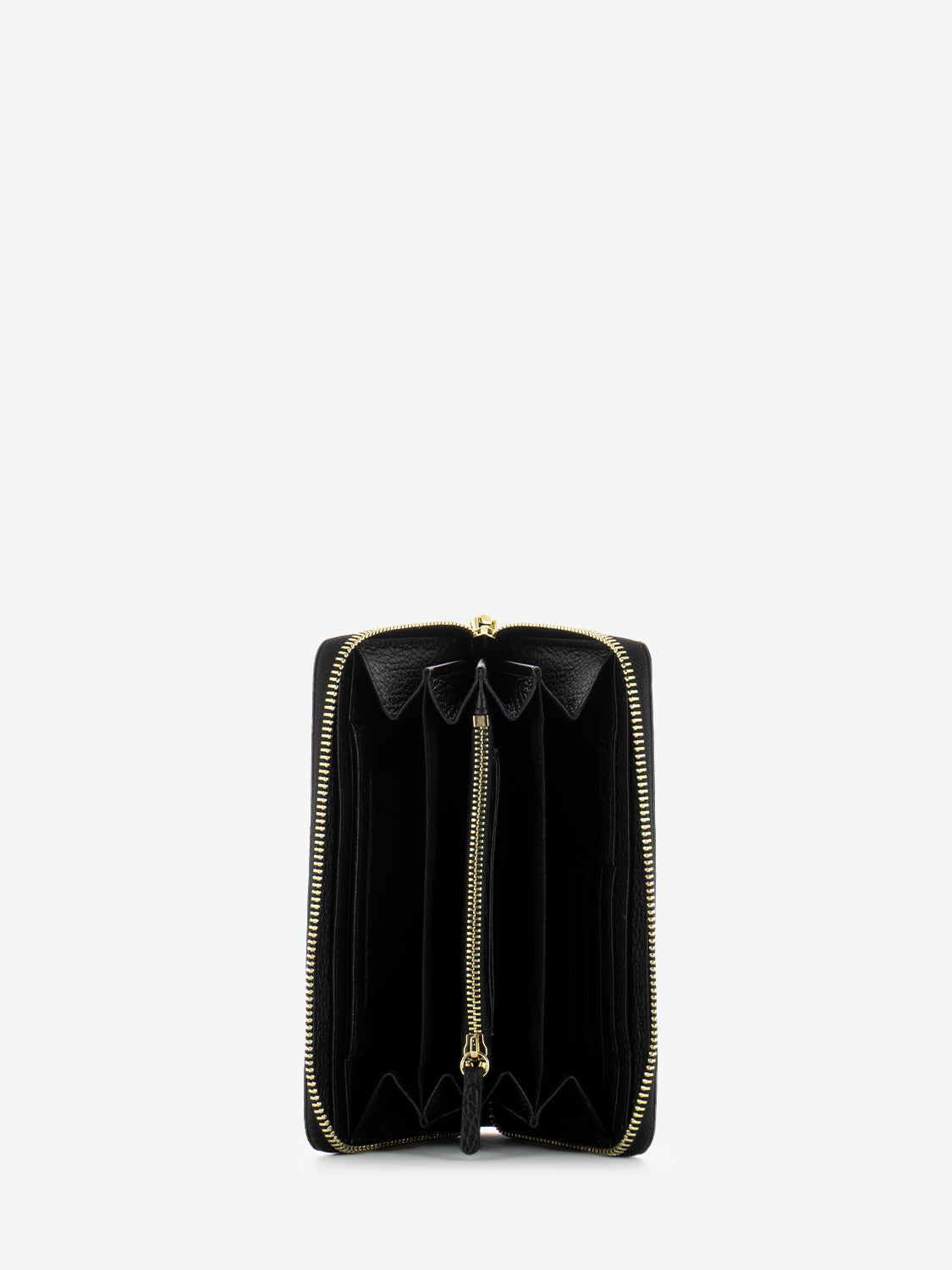 Portafoglio grande zip around metallic soft nero