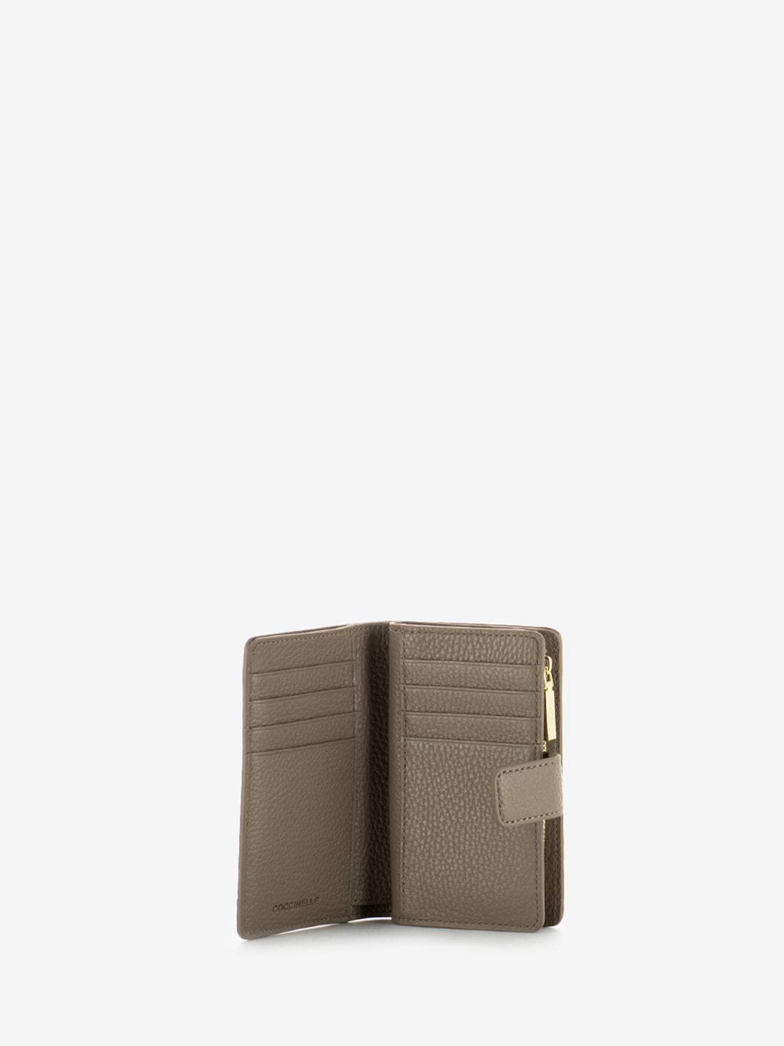 Portafoglio medio in pelle warm taupe