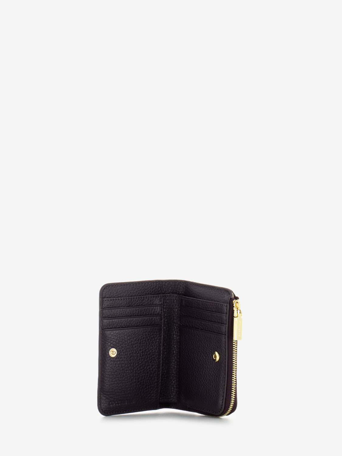 Metallic soft wallet plum