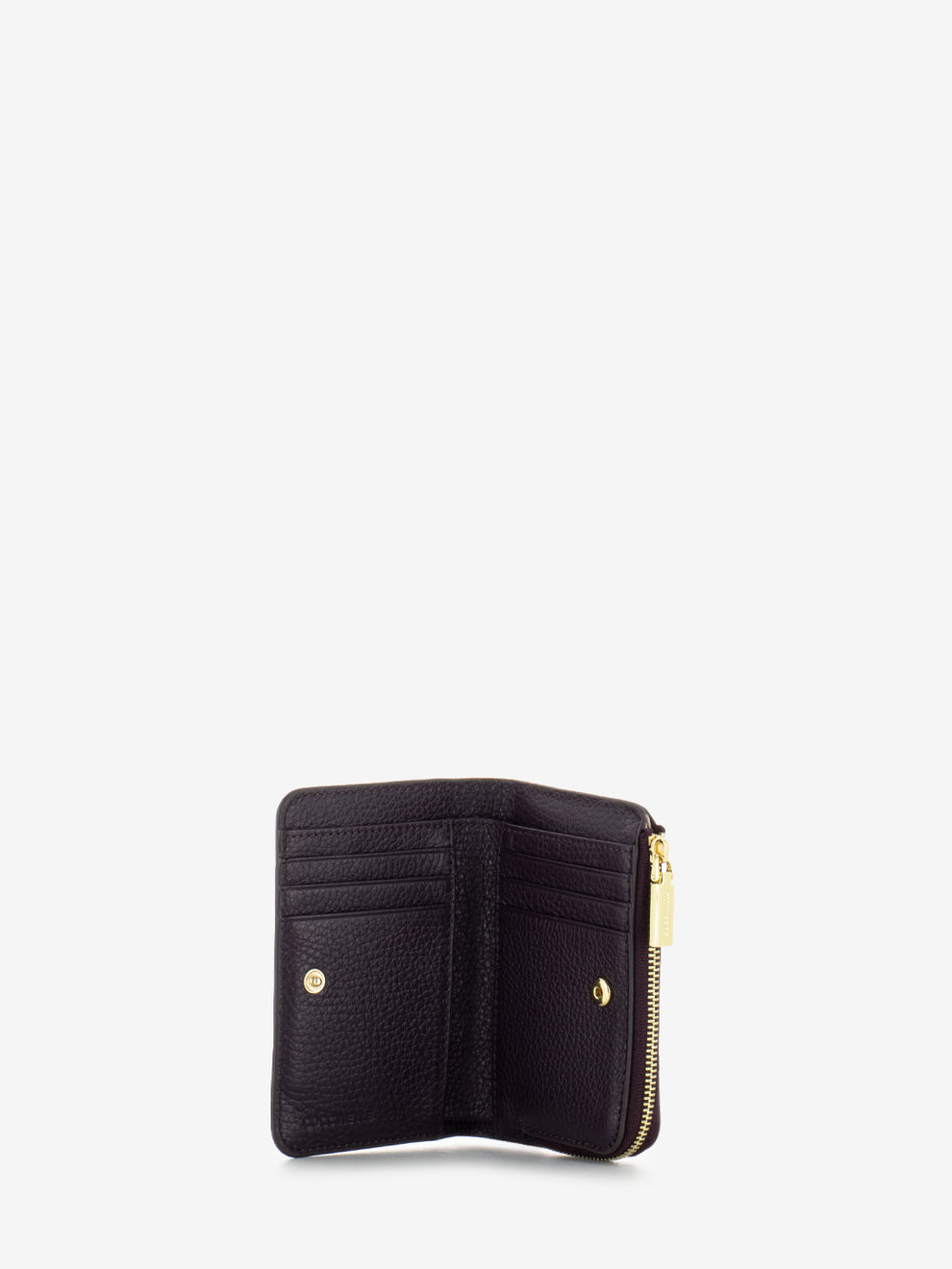 Metallic soft wallet plum