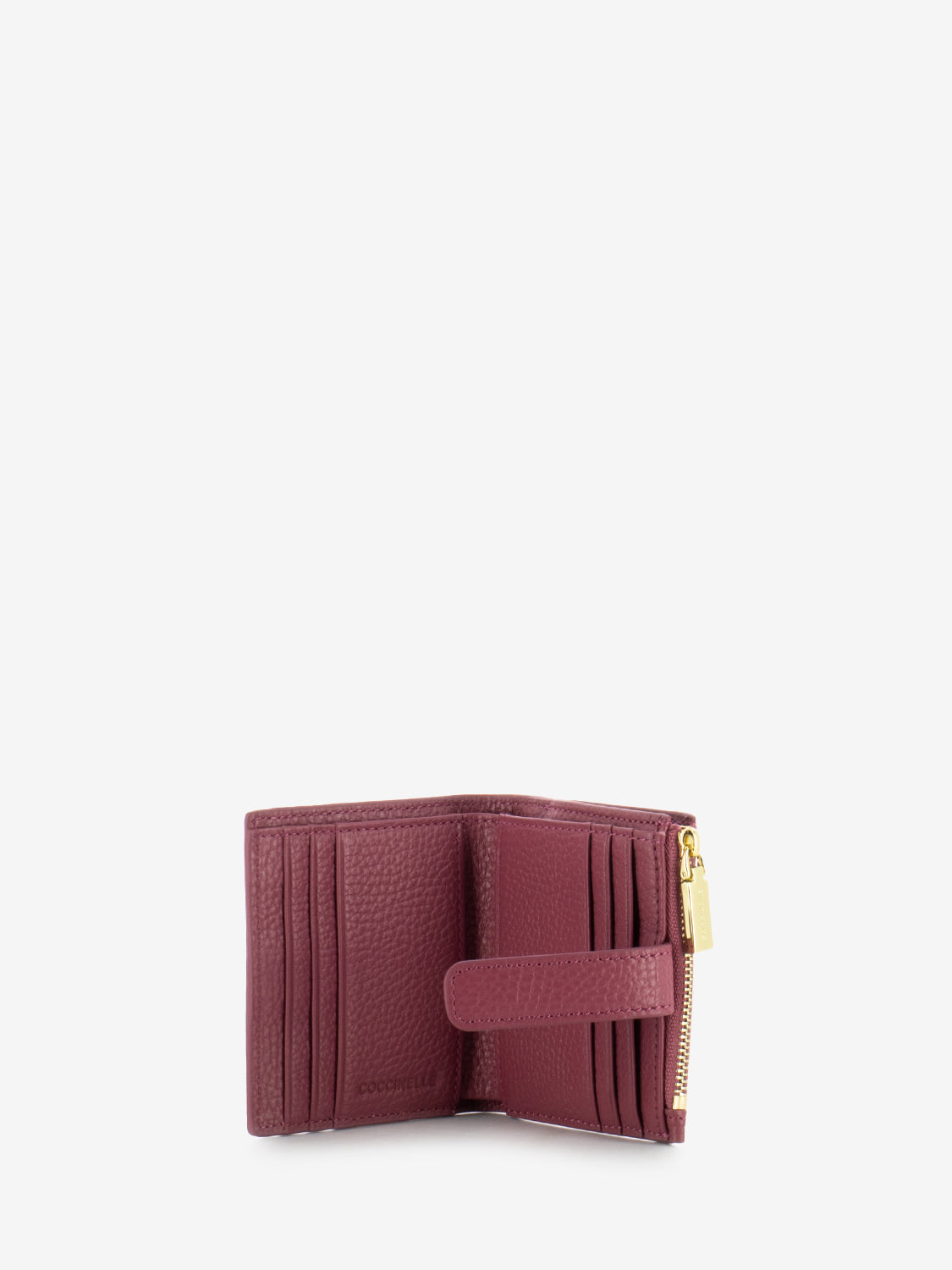 Portafoglio piccolo in pelle martellata rosa