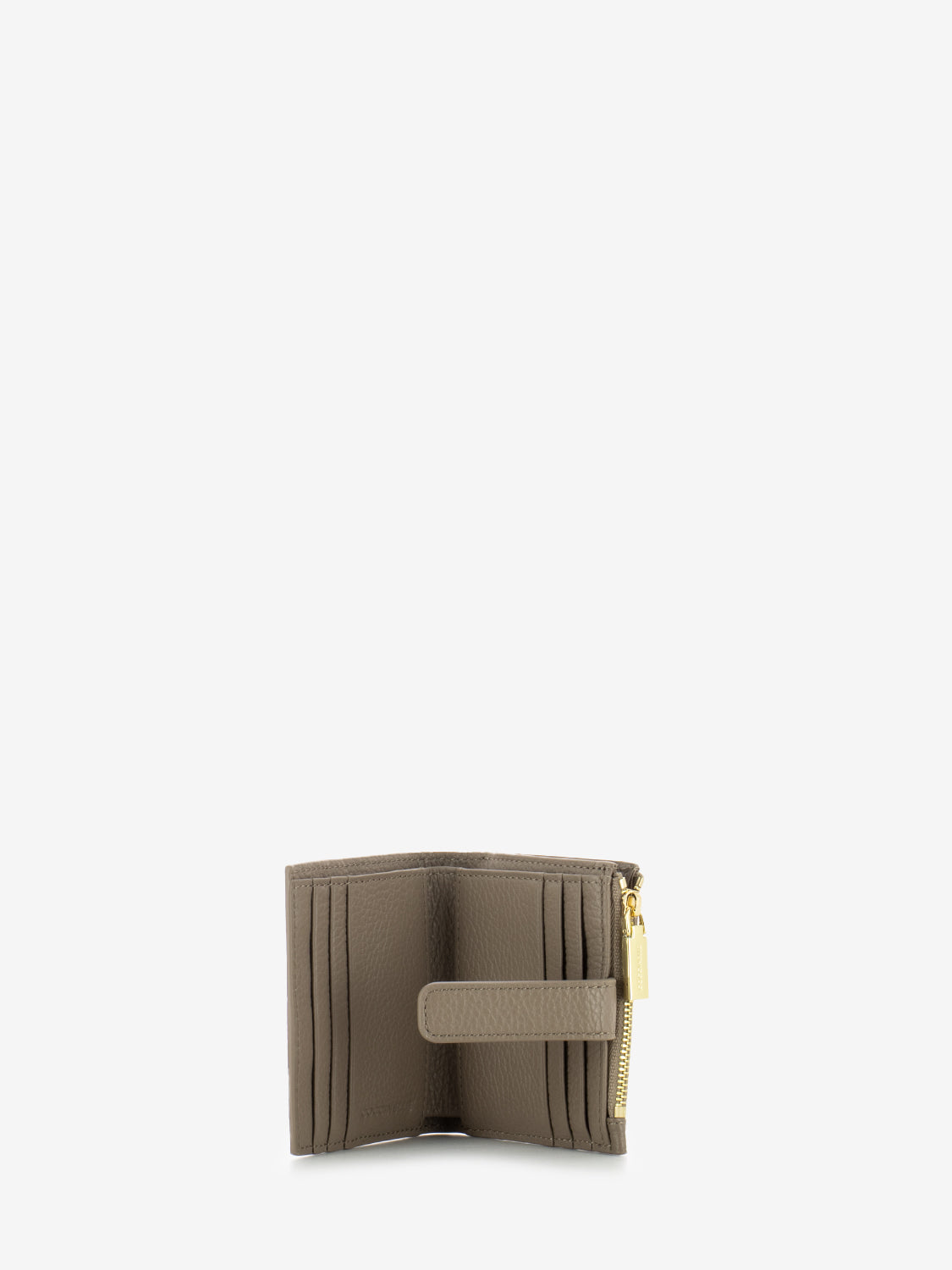 Portafoglio piccolo in pelle martellata warm taupe