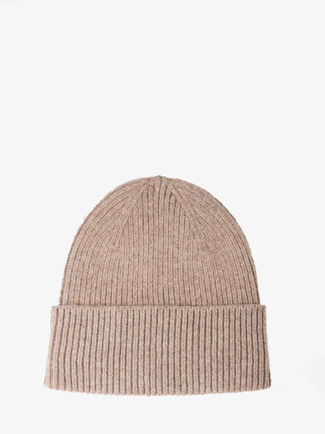 Warm taupe merino wool hat