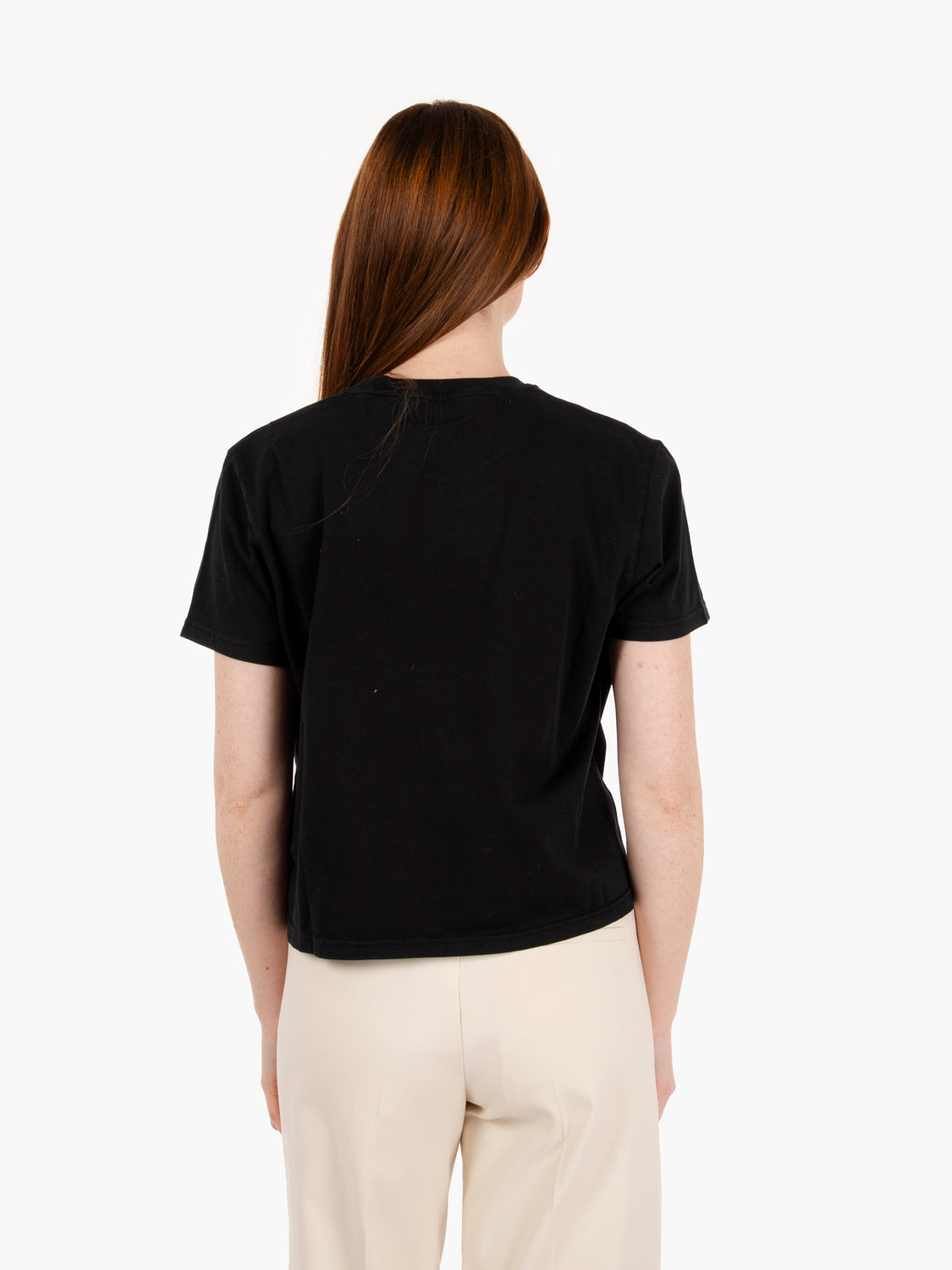 Organic boxy cropped tee deep black