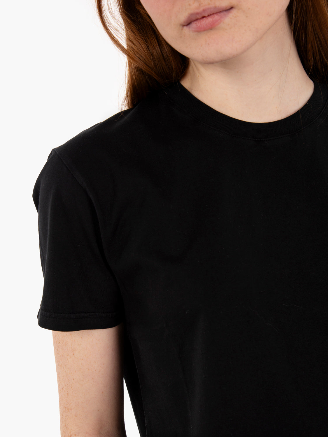 Organic boxy cropped tee deep black