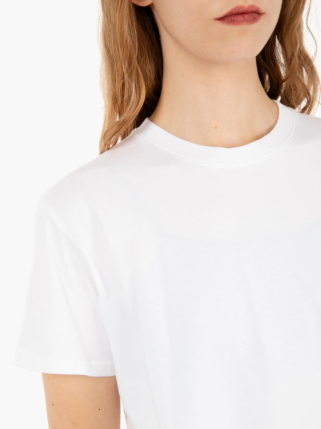 Organic boxy cropped tee optical white