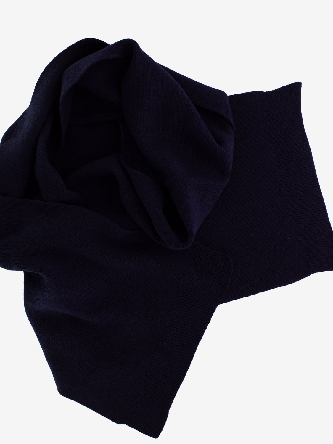 Navy blue merino wool scarf